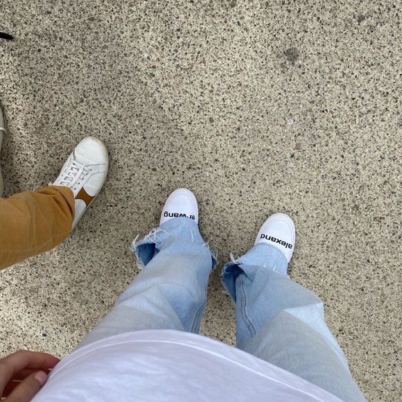 alexanderwang DROPOUT CANVAS LOGO SNEAKER WHITE 37.5 - Picture 6 of 9